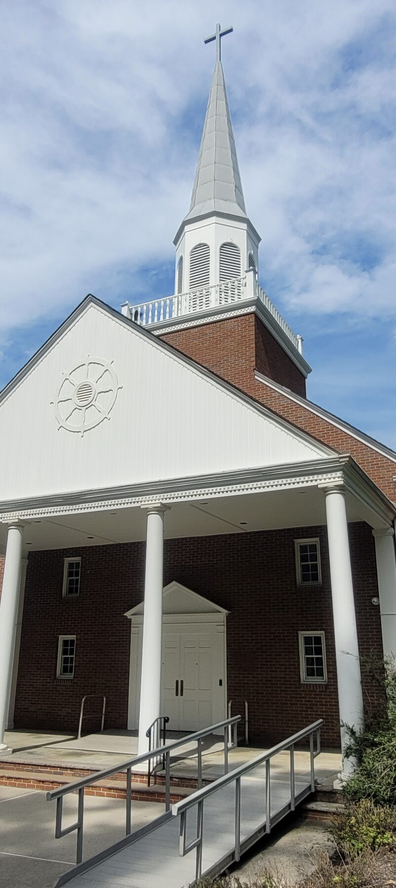 The front entrance of Calvary Church